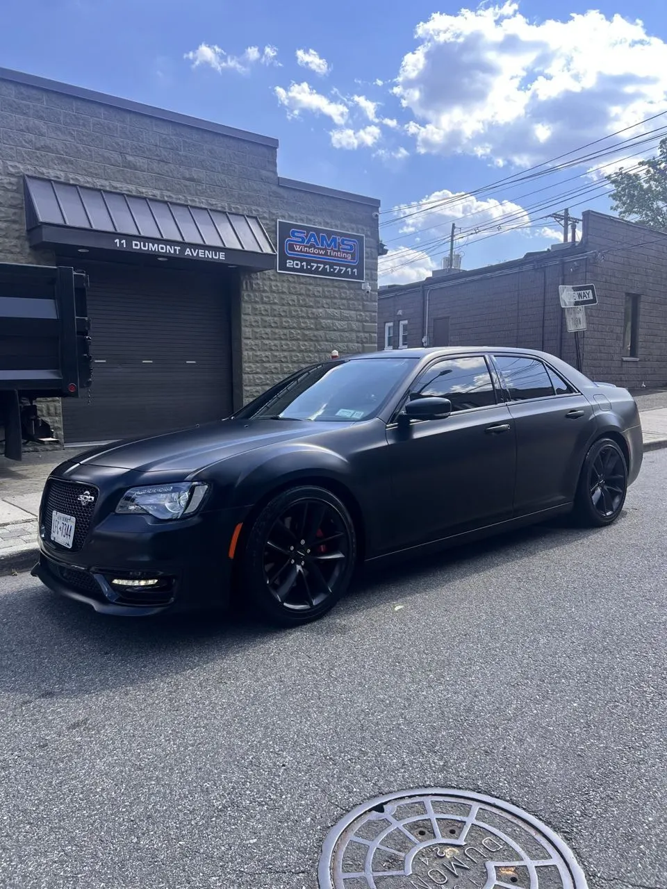 Chrysler 300 with freshly installed ceramic window tint
